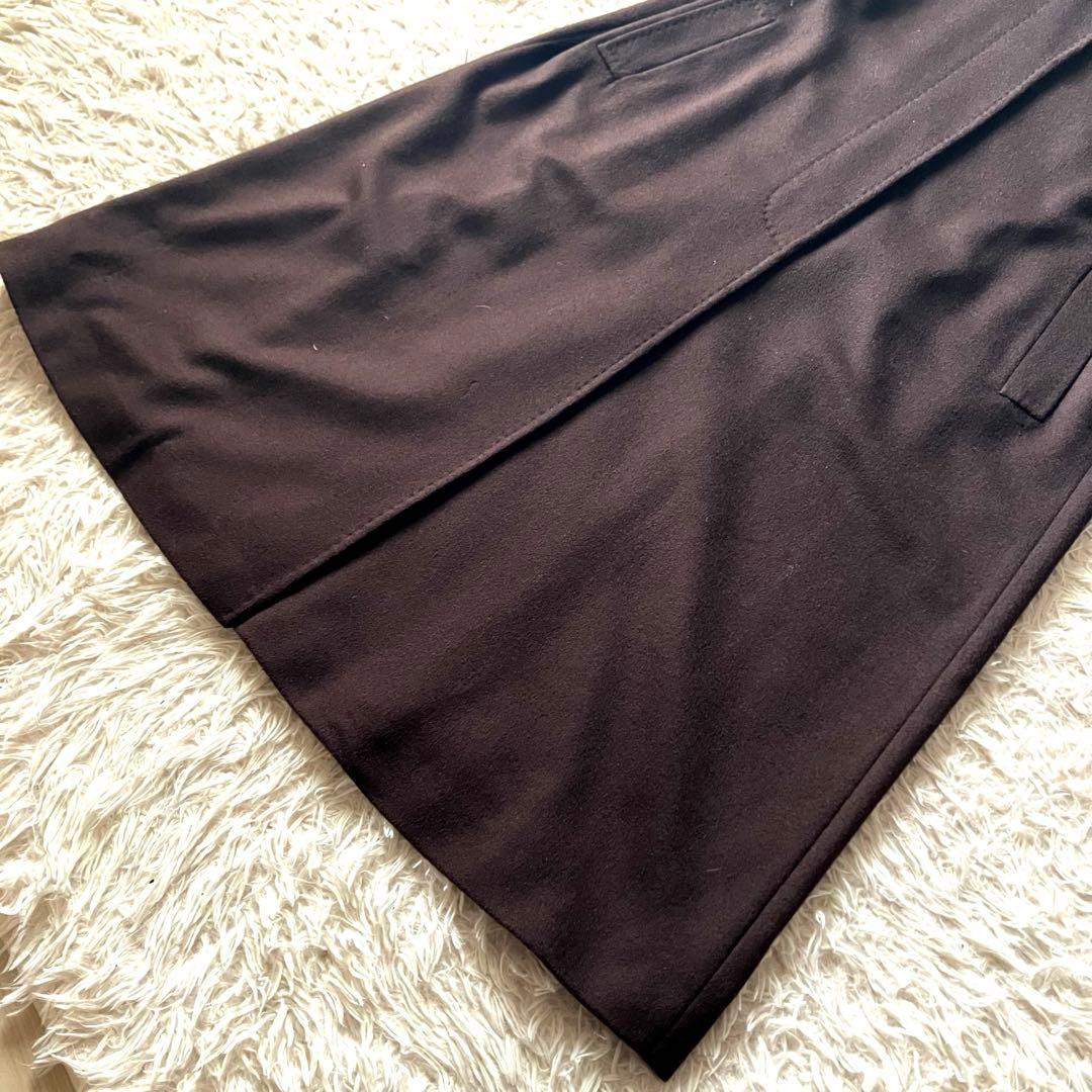 ✨極美品✨BALMAIN カシミヤ混×シルク チェスターコート ロング ブラウン