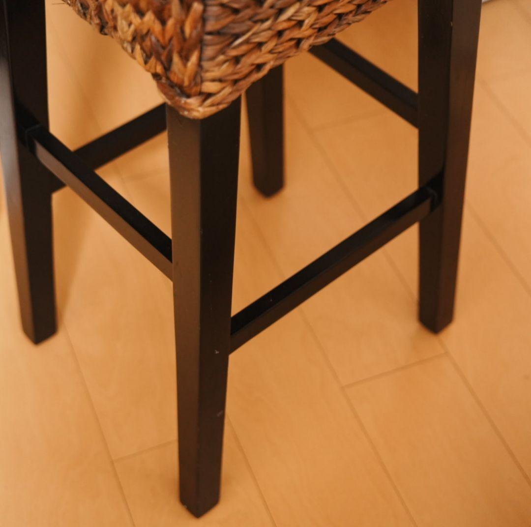 【美品】スツール カウンターチェア アジアン家具 ラタン 昭和レトロ