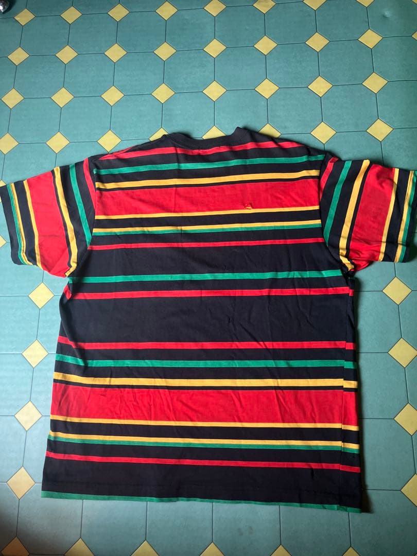 stussy STUSSY ヴィンテージ 黒タグ　ラスタ　Tシャツ　L レゲエ