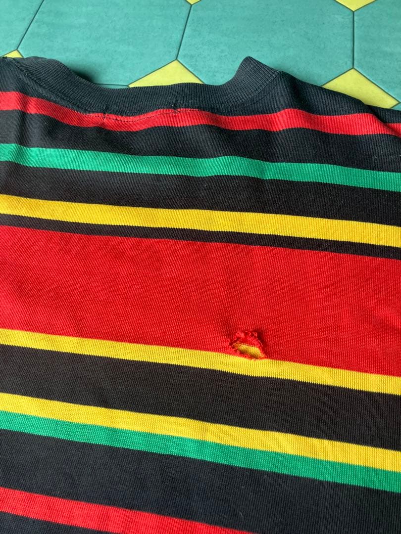 stussy STUSSY ヴィンテージ 黒タグ　ラスタ　Tシャツ　L レゲエ