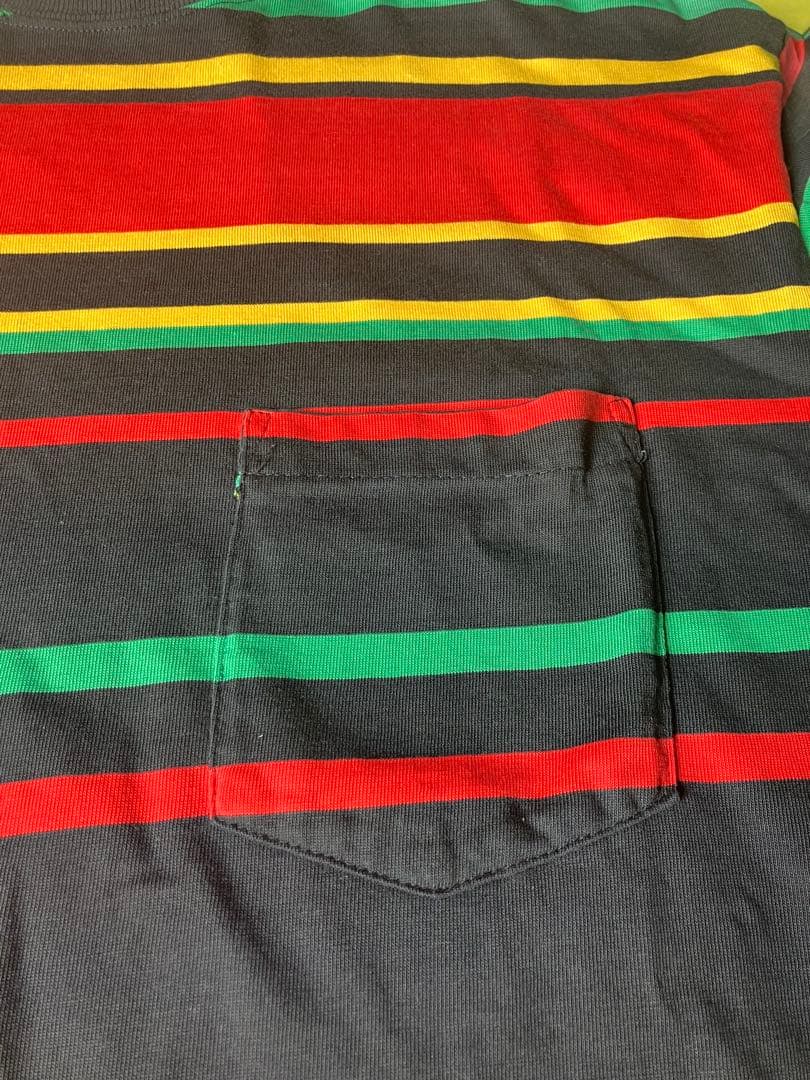 stussy STUSSY ヴィンテージ 黒タグ　ラスタ　Tシャツ　L レゲエ