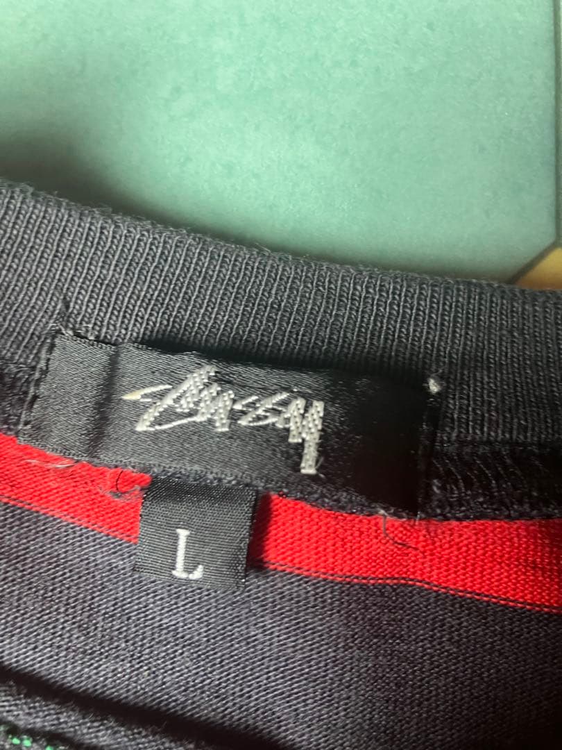 stussy STUSSY ヴィンテージ 黒タグ　ラスタ　Tシャツ　L レゲエ