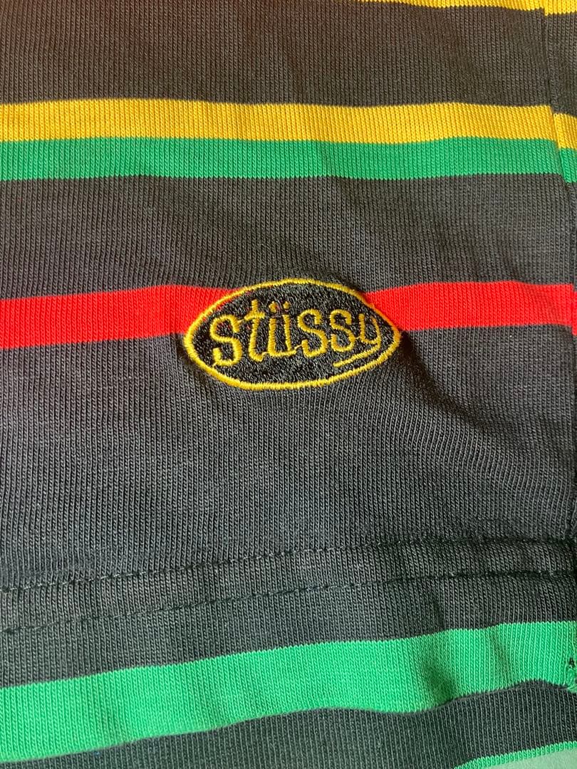 stussy STUSSY ヴィンテージ 黒タグ　ラスタ　Tシャツ　L レゲエ