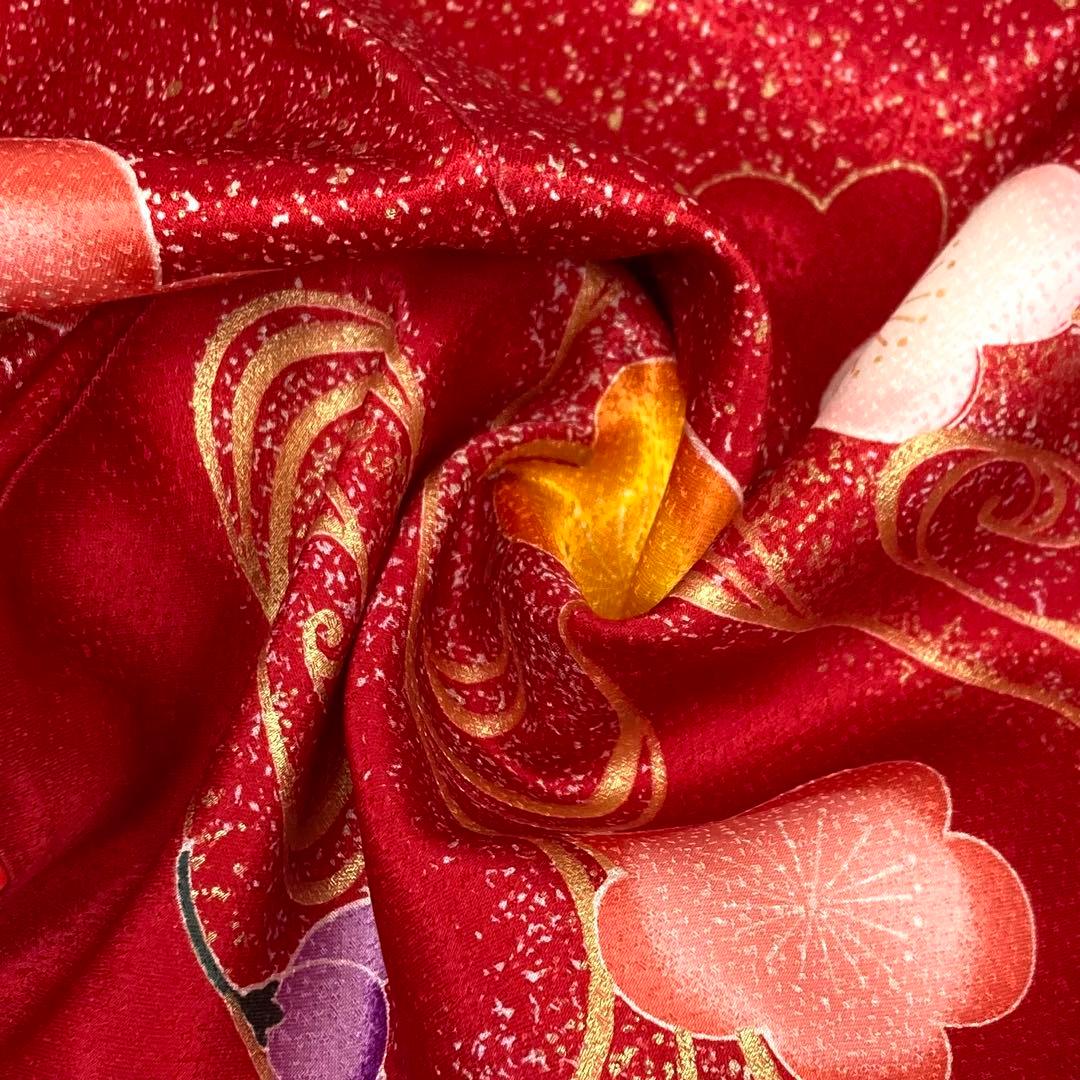 【着物と帯 時流】O24162s◇七五三 7才女の子着物・長襦袢セット◇正絹 梅