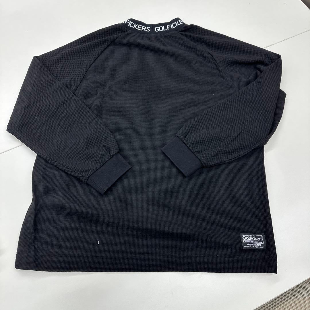 Golfickers ブラック 長袖モックネックシャツ　2XL