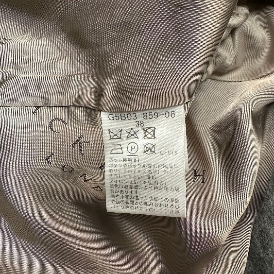 マッキントッシュロンドン ウールコート 38 M イタリア製生地 グレー フード