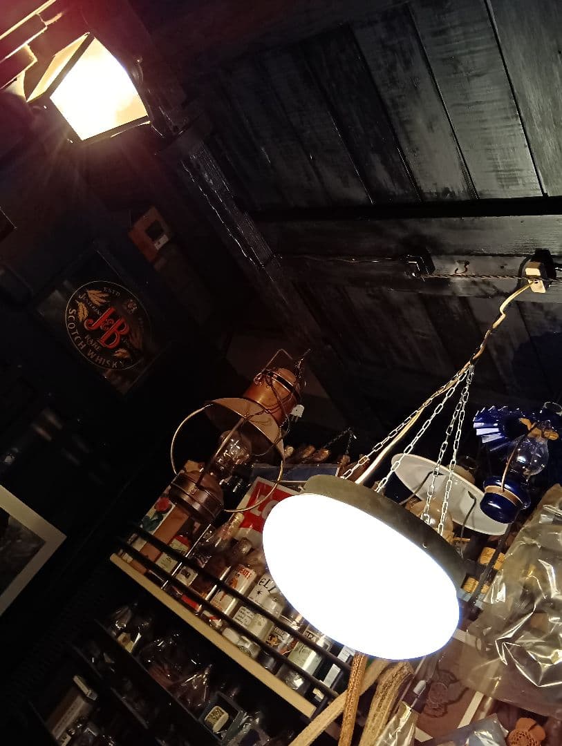 希少　明治期〜大正期　乳白硝子　吊り下げ　ペンダント　ランプ