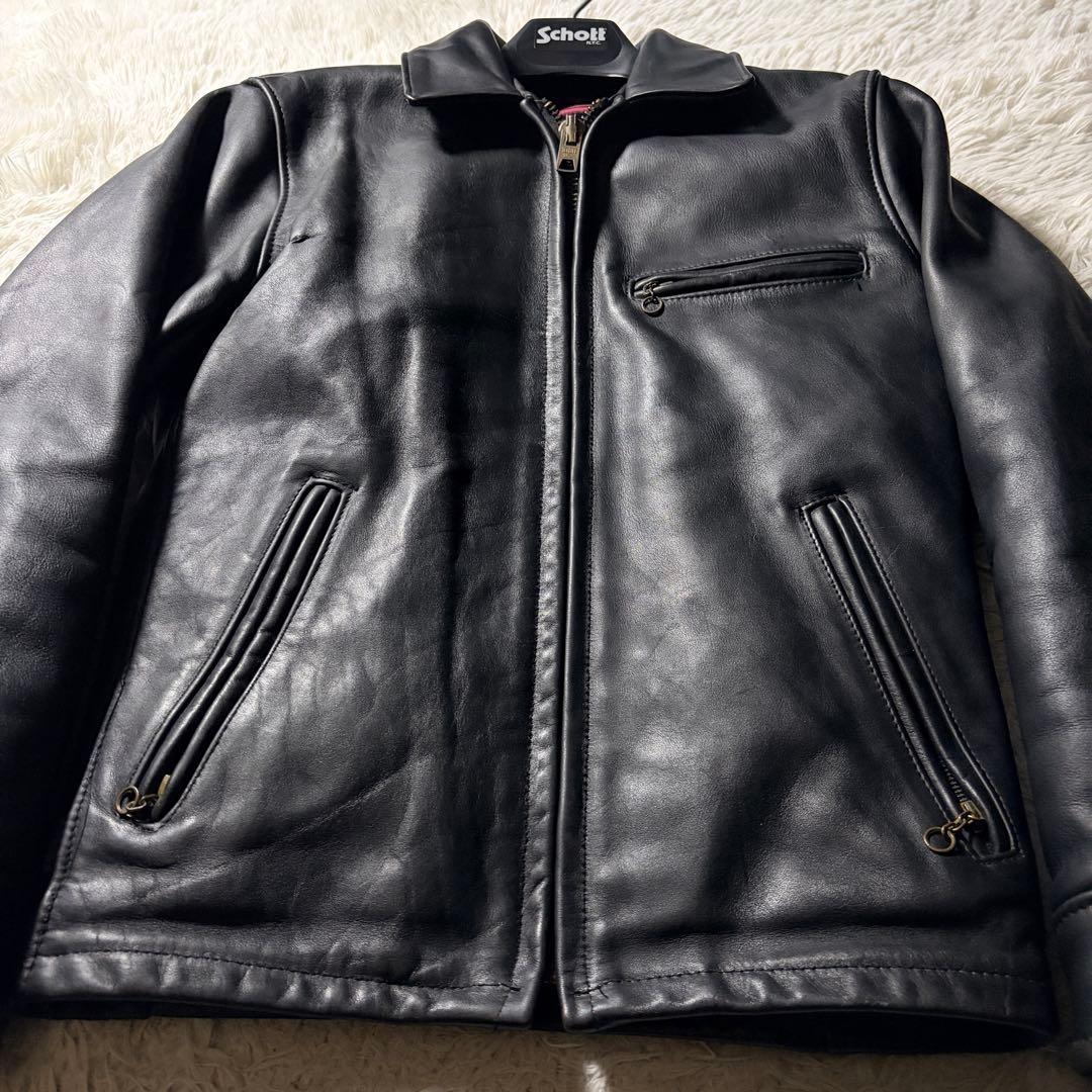 美品/希少✨schott トラッカージャケット　ライダース　ブラック　本革　34