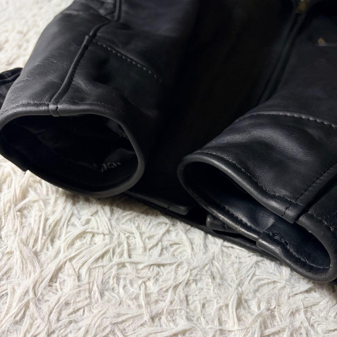 美品/希少✨schott トラッカージャケット　ライダース　ブラック　本革　34