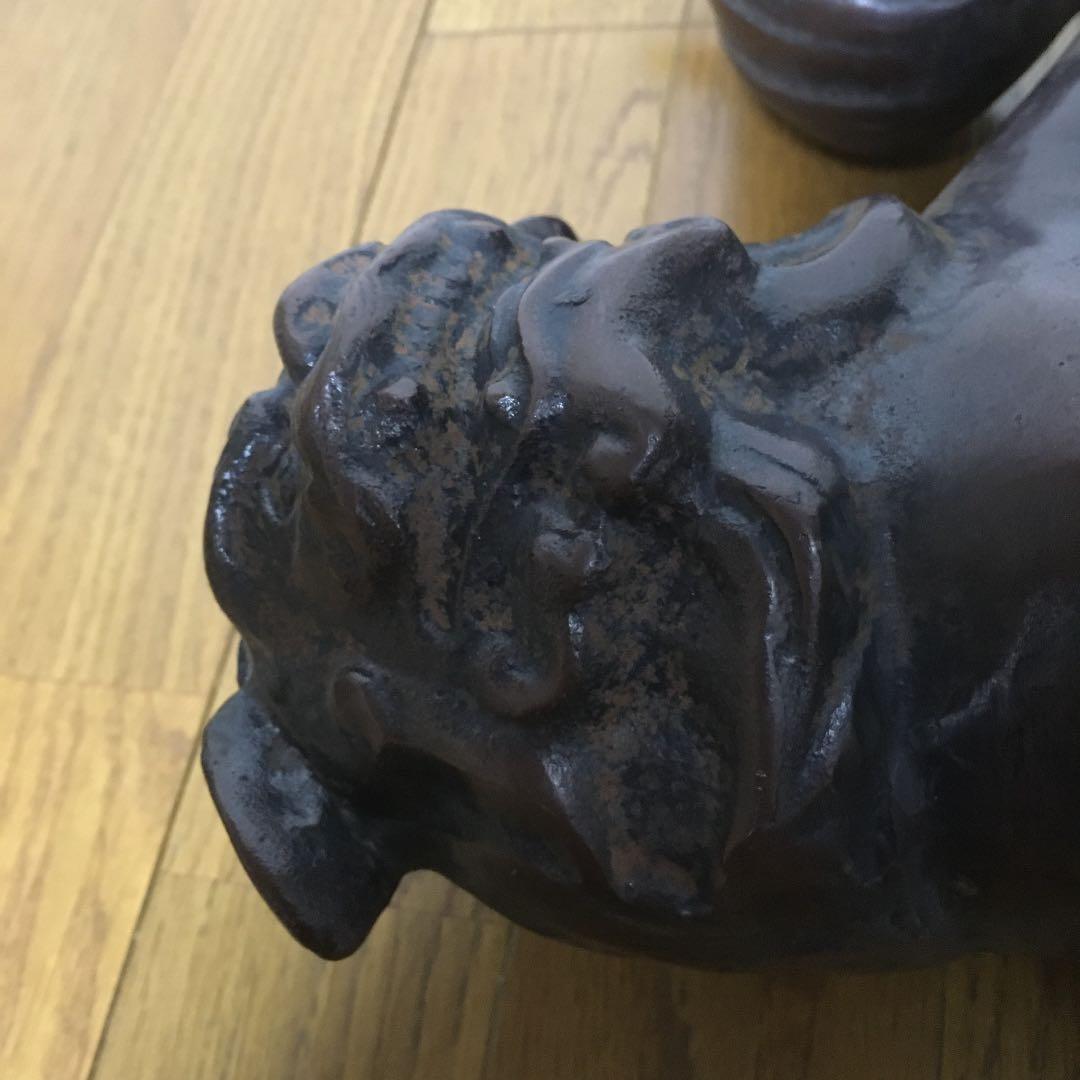 1044 獅子 像 置物 金属製