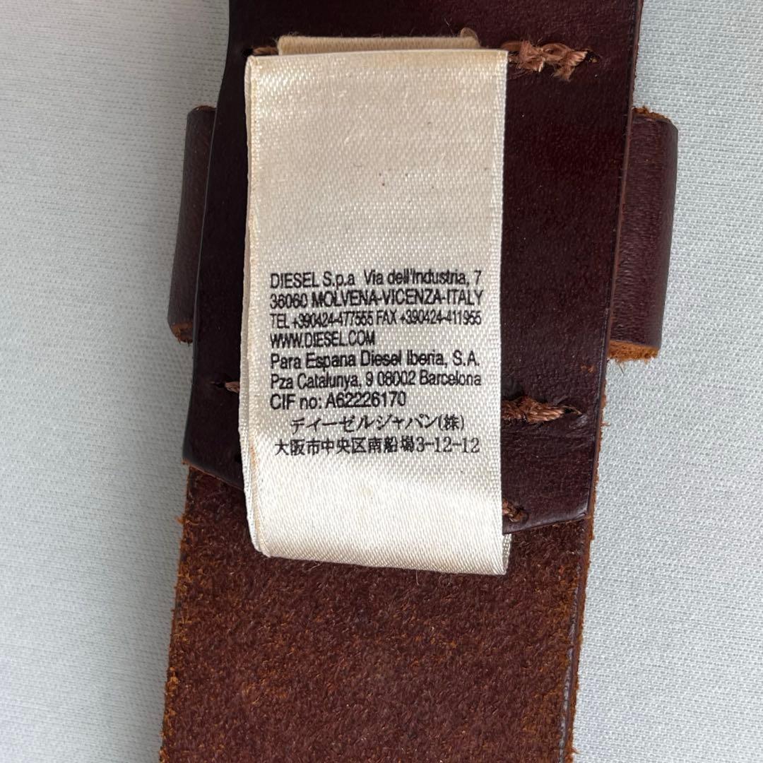 DIESEL レザーベルト 本革 ブラウン 85/34