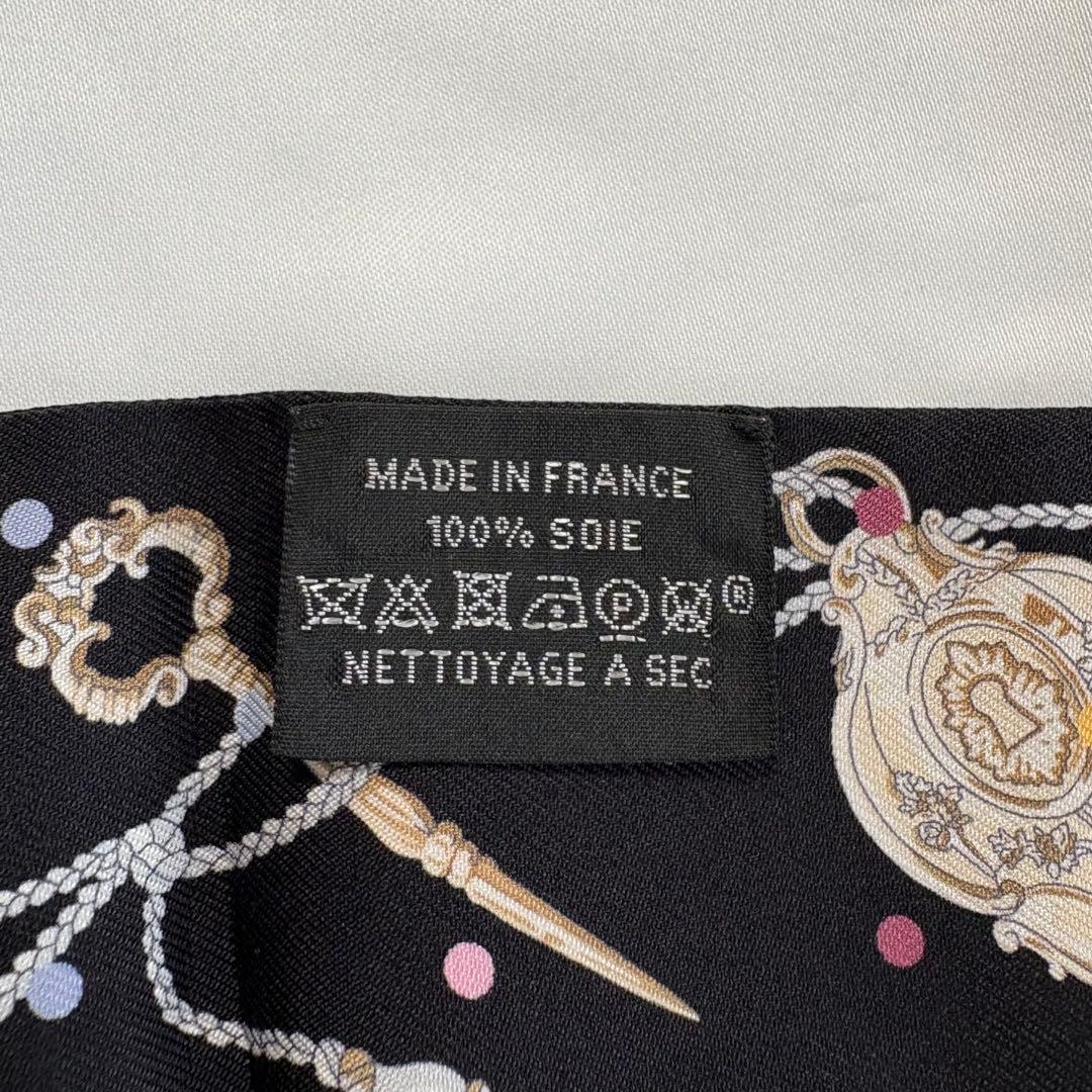 エルメス　ツイリー　LES CLES A POIS　黒