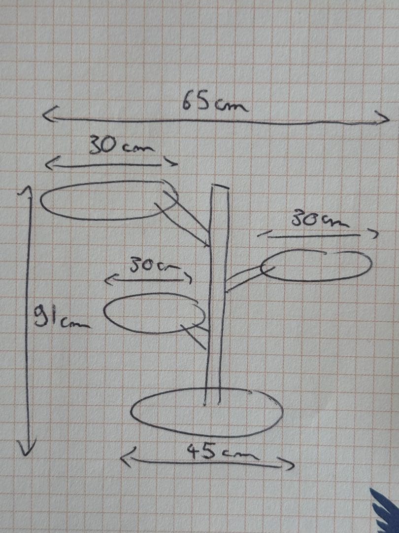 木製三段の植木鉢スタンド
