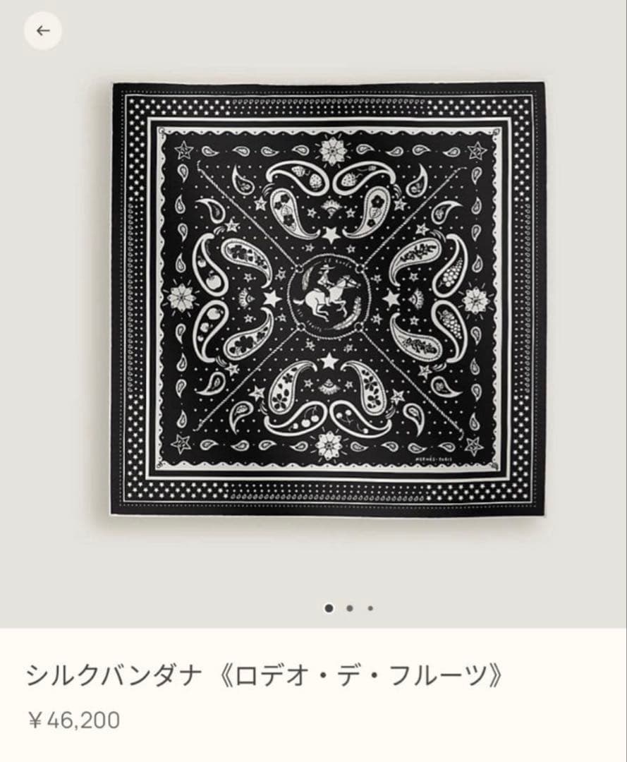 【新品未使用】Hermes エルメス　シルクバンダナ55 ロデオデフルーツ