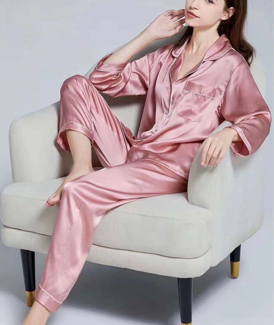 シルク100 ％パジャマ上下セット192#