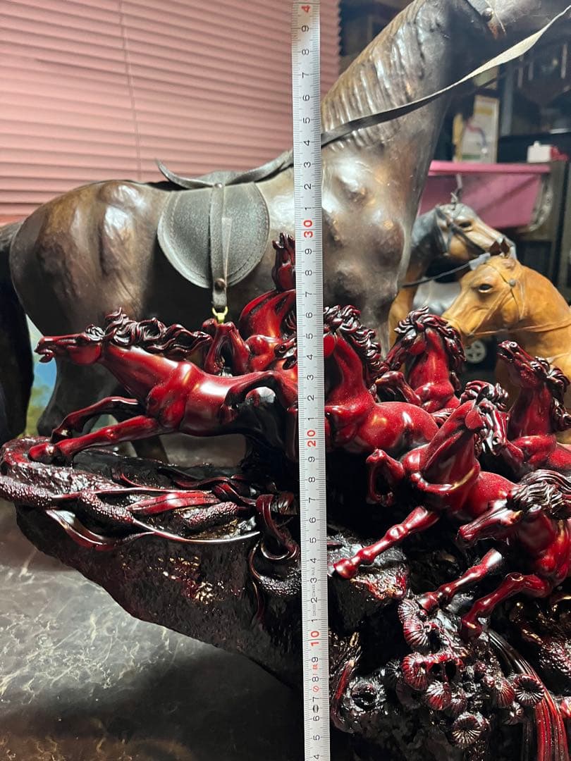 九頭馬 、寿山石九頭馬、うまくいく、縁起物、中国寿山石、置物 、骨董品