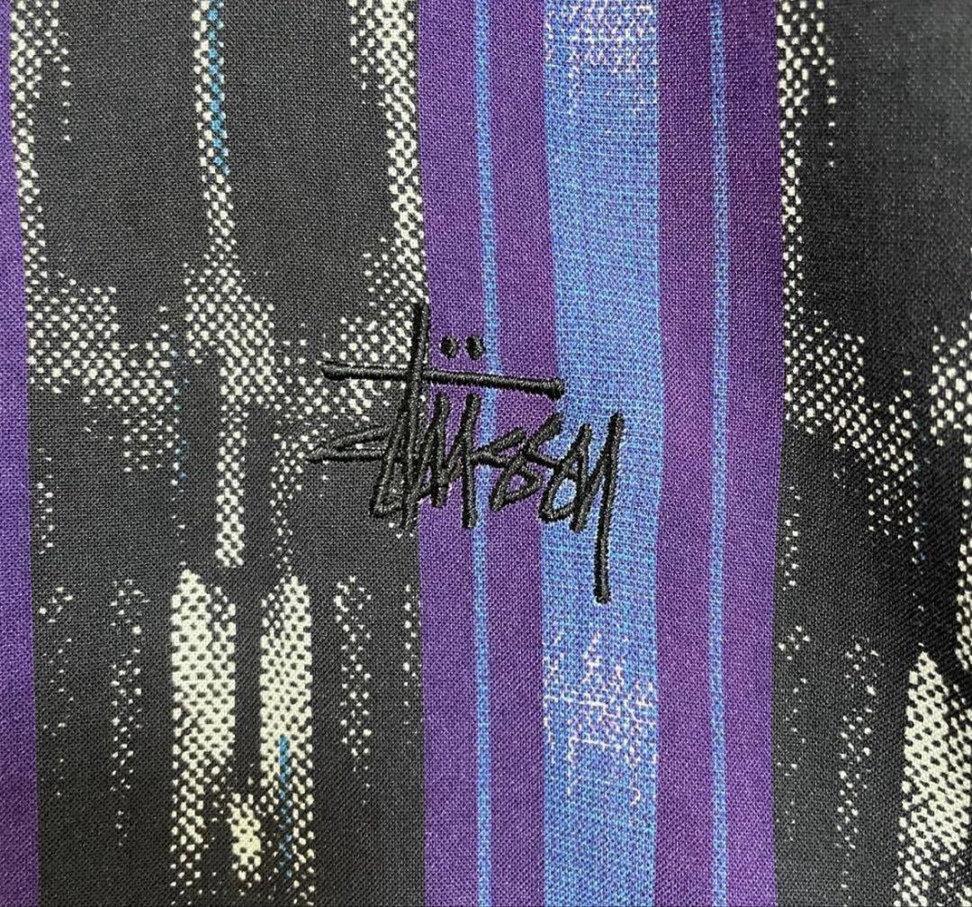 1/18まで　ステューシー 総柄 開襟 シャツ 刺繍ロゴ 入手困難XL 530