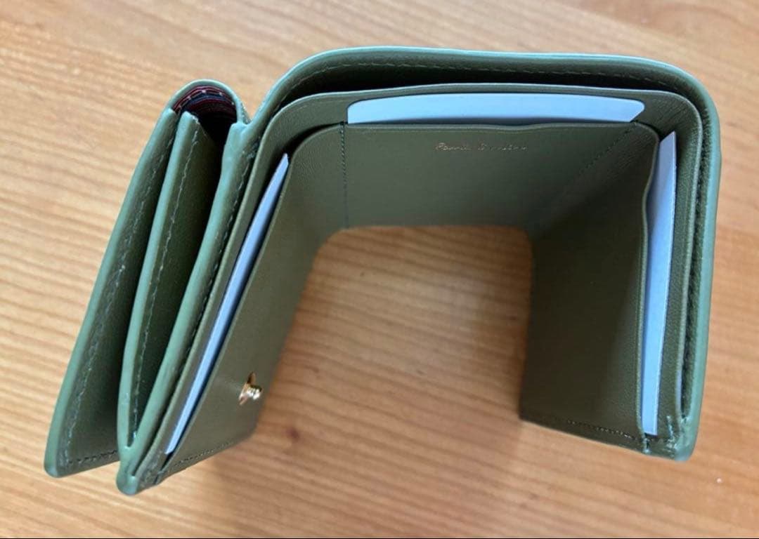 新品　ポールスミス　折財布　カーキ