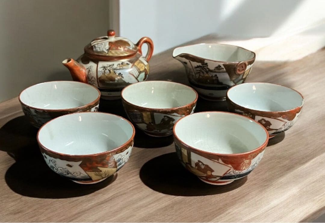 明治期九谷 最高峰加賀九谷 赤絵細描 煎茶道具 急須 茶器 煎茶 九谷焼　印