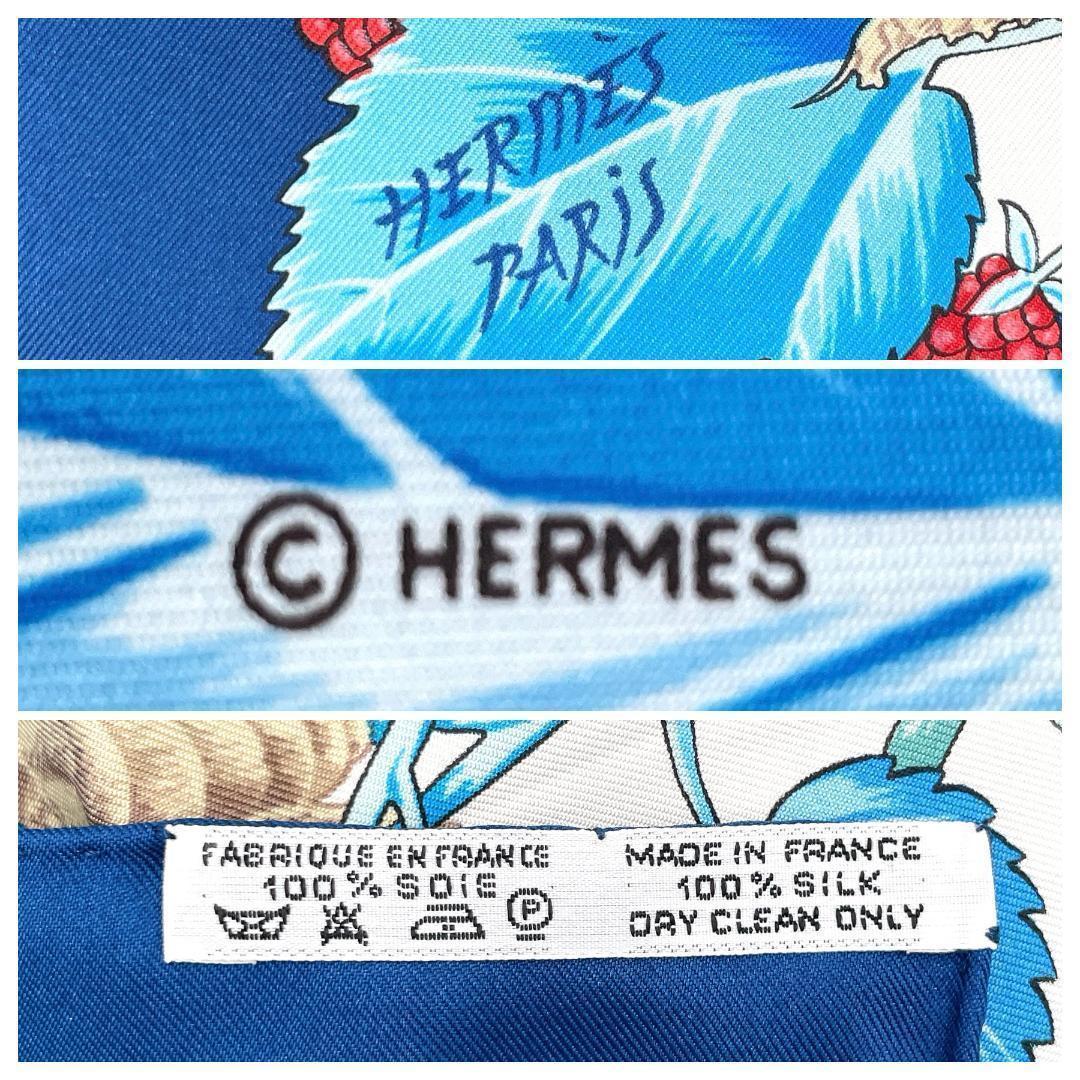 ✨️極美品✨️ エルメス カレ90 絹の木 レディース スカーフ ブルー シルク