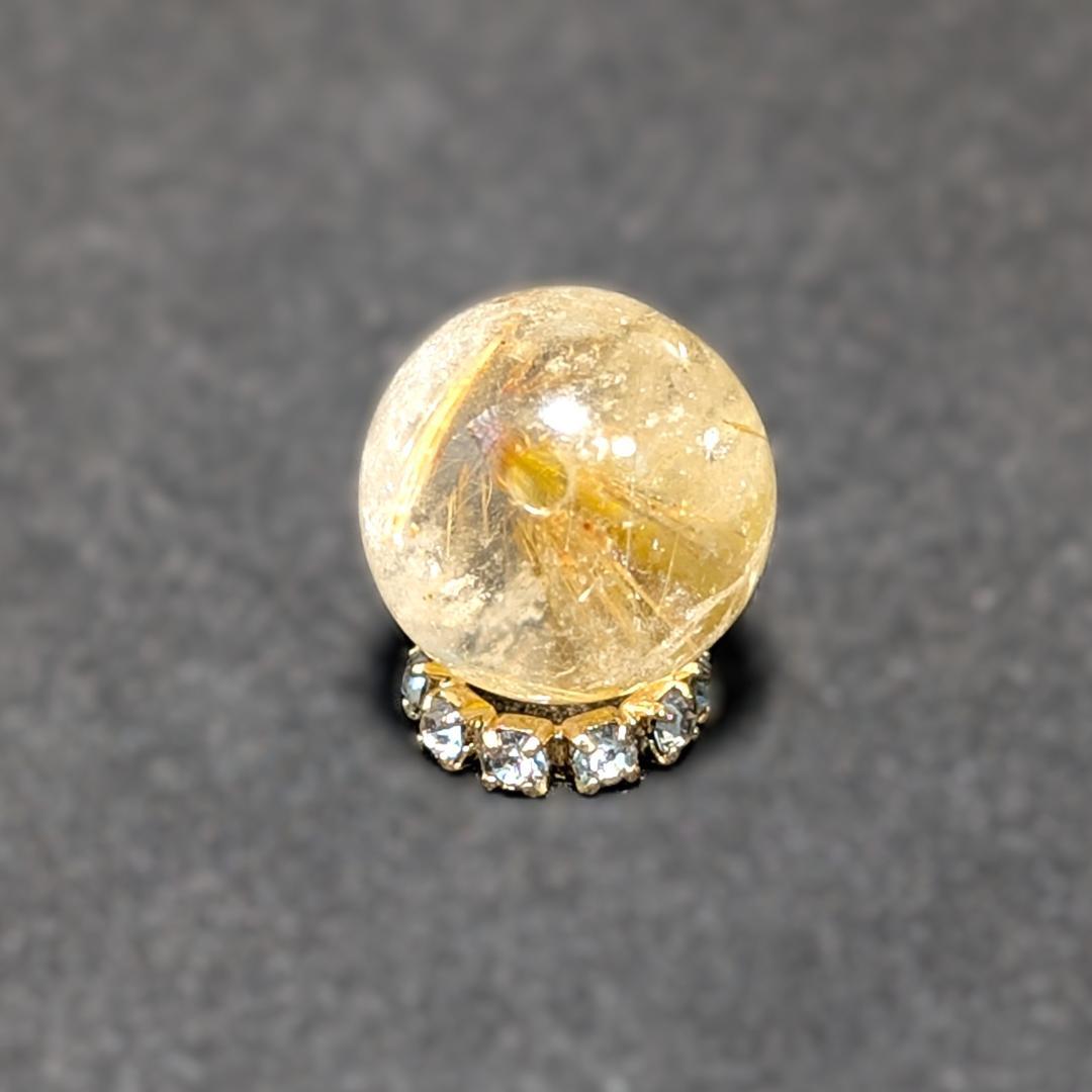 一点物 キャッツアイ効果 タイチンルチル 10ミリ 粒売り 貫通穴あり ギフト