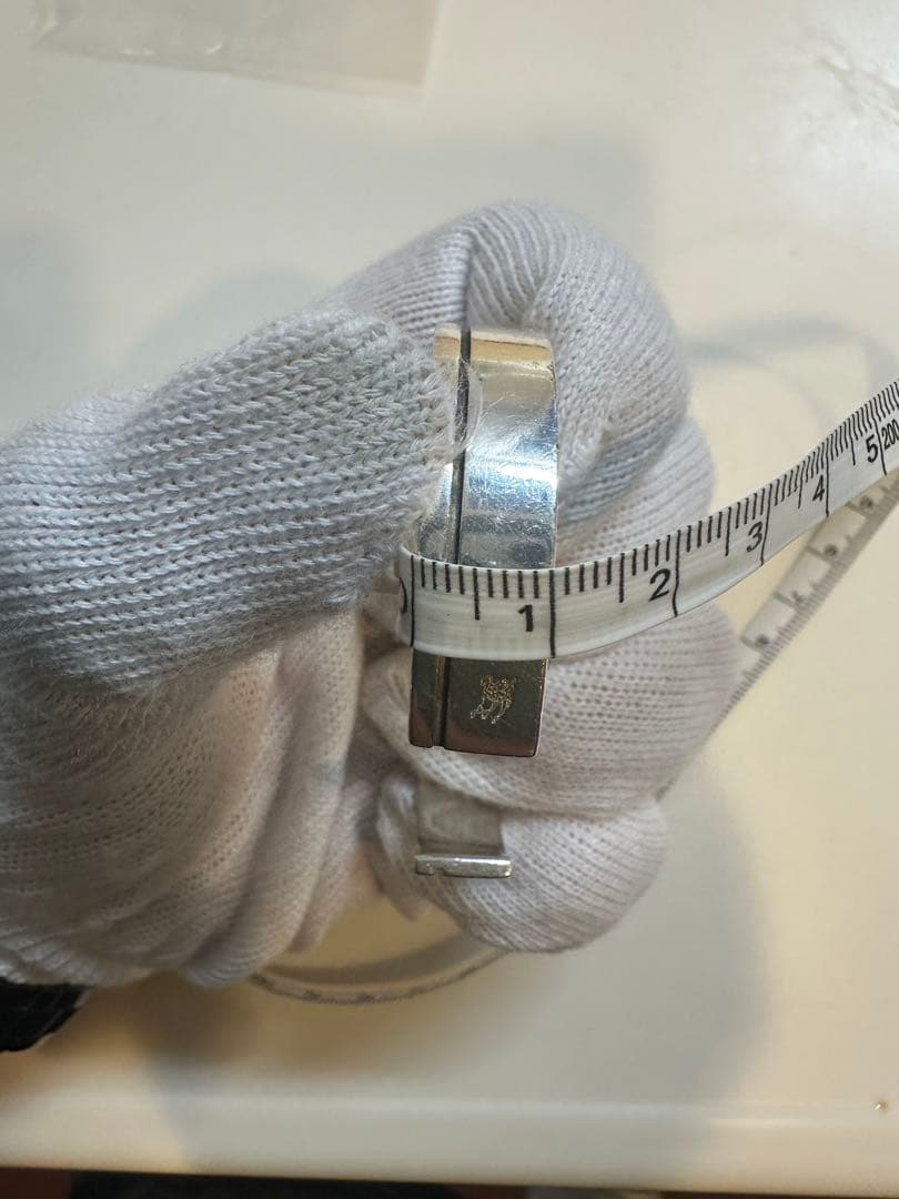 Burberry シルバー925バングル 2本ライン デザイン（中古品）