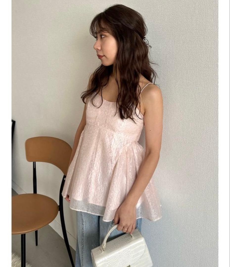 【LILY BROWN 】3wayシアージャガードペプラムブラウス