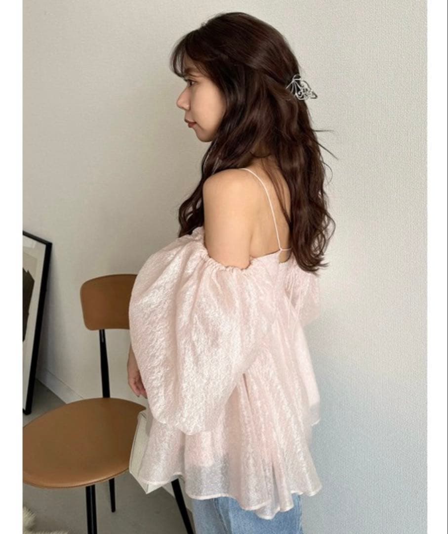 【LILY BROWN 】3wayシアージャガードペプラムブラウス