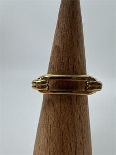 K18ゴールドオープンリング モダンデザイン3.19g 11号