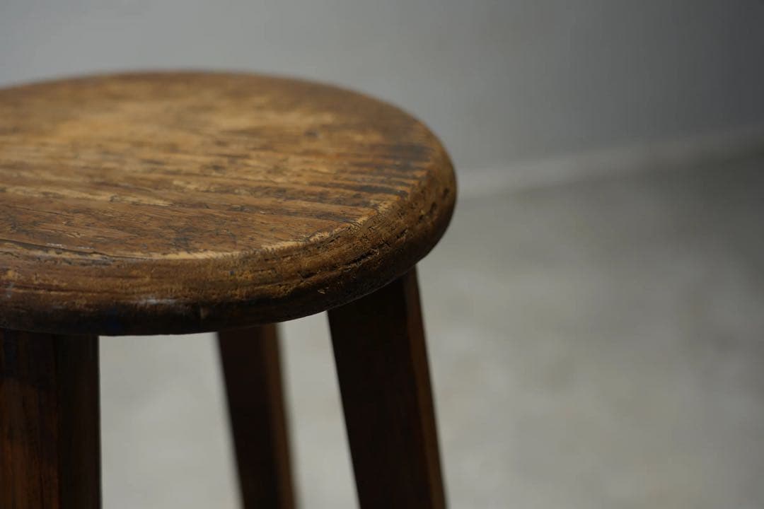 丸スツール　木製　昭和レトロ　アンティーク　ビンテージチェア