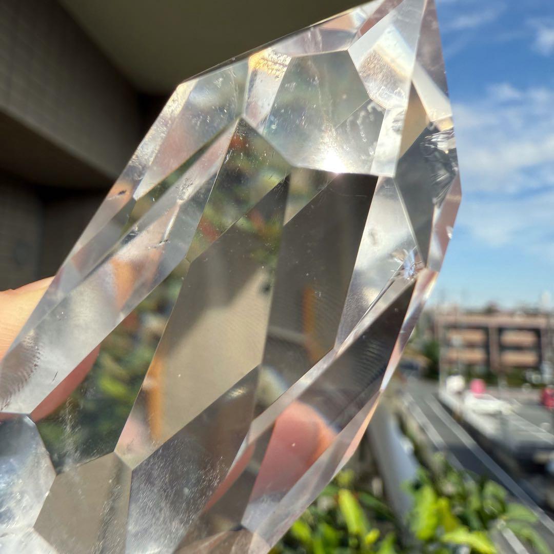 高品質　ヒマラヤ産　レムリアンシード　水晶　ファセットカット　置物　自然石①