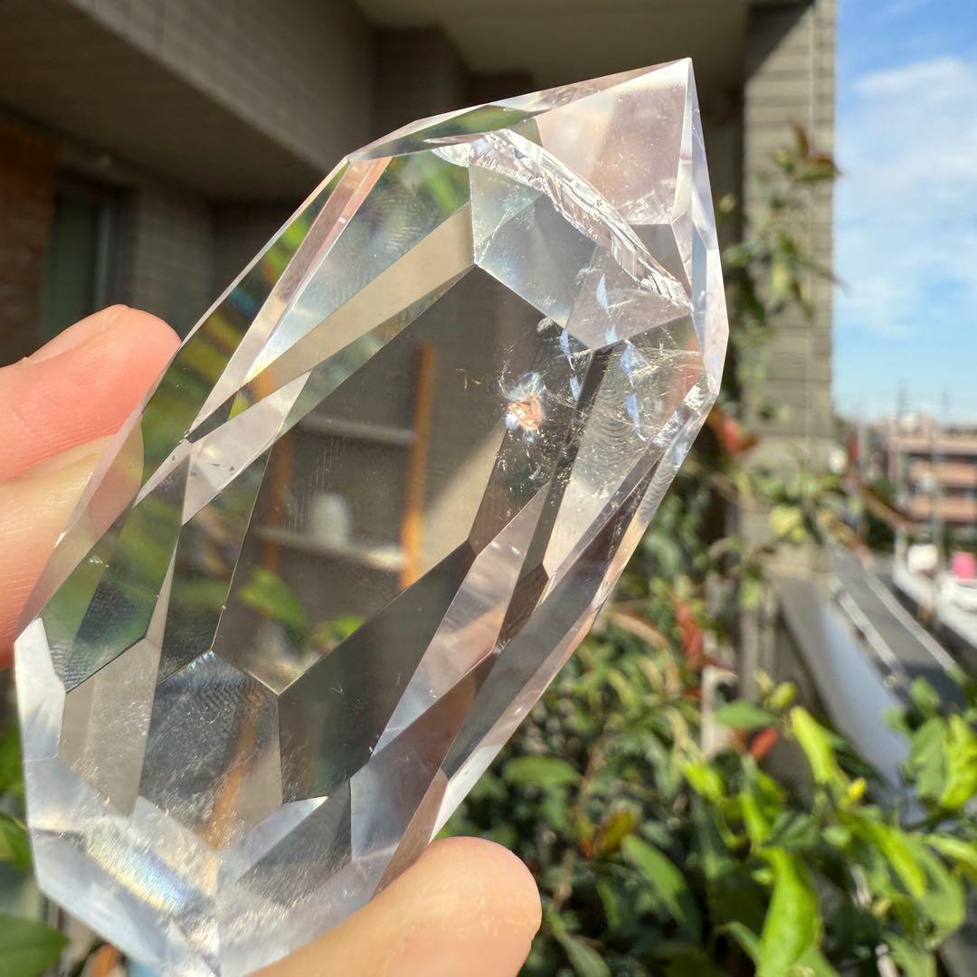高品質　ヒマラヤ産　レムリアンシード　水晶　ファセットカット　置物　自然石①