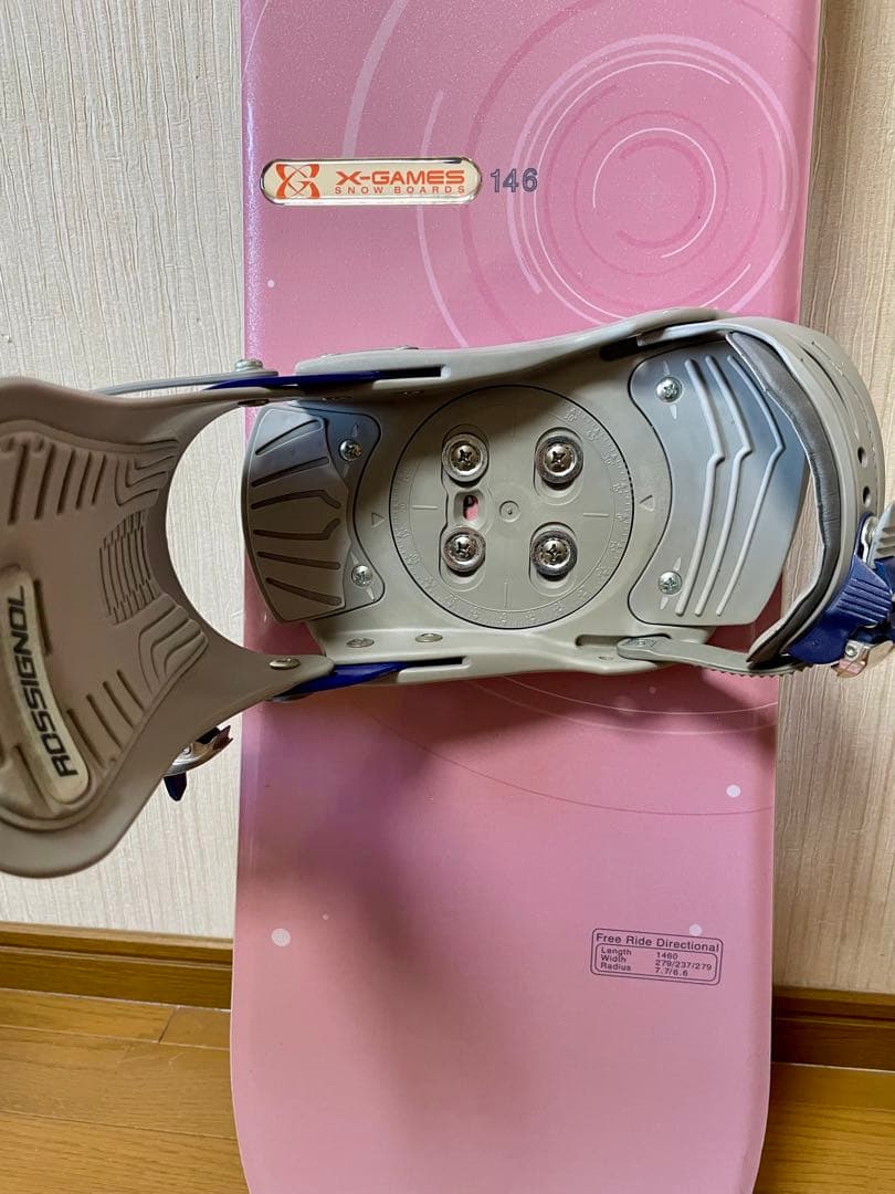 X-GAMES スノーボード板 146cm ビンディング付き エッジにサビあり