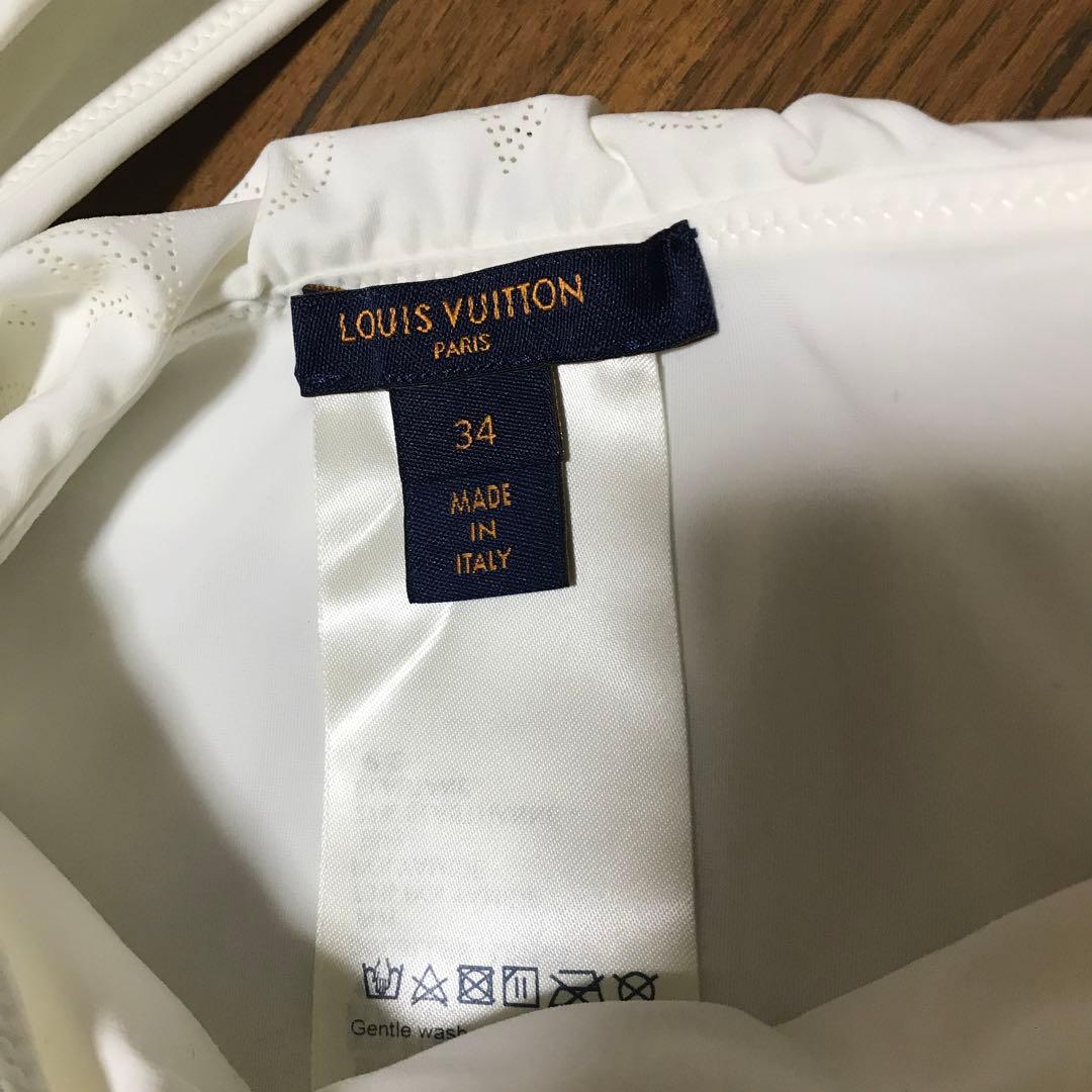 LOUIS VUITTON フリル付きカットワークワンピース水着 34