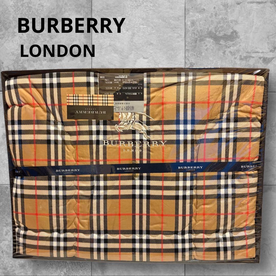 未使用【BURBERRY】シルク掛布団　手挽き真綿　東京西川製　がわ綿　希少