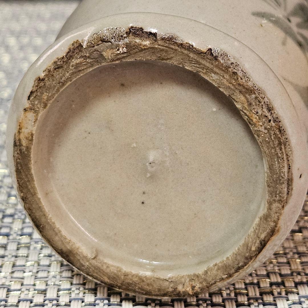 江戸時代中期頃　古伊万里　染付　葉文様 紅葉文様　双耳　花入れ　花生け　波佐見焼