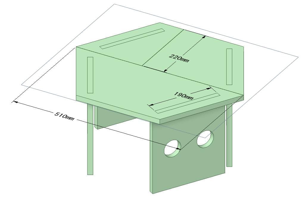 中サイズ OSBボード ヘキサゴン ヘキサテーブル 囲炉裏テーブル 組み立て式