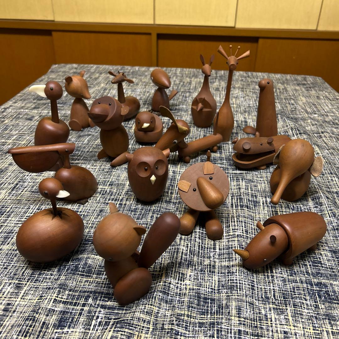 千趣会 ロイヤルペット 木製 18体 ヴィンテージ 動物 置物 オブジェ 北欧