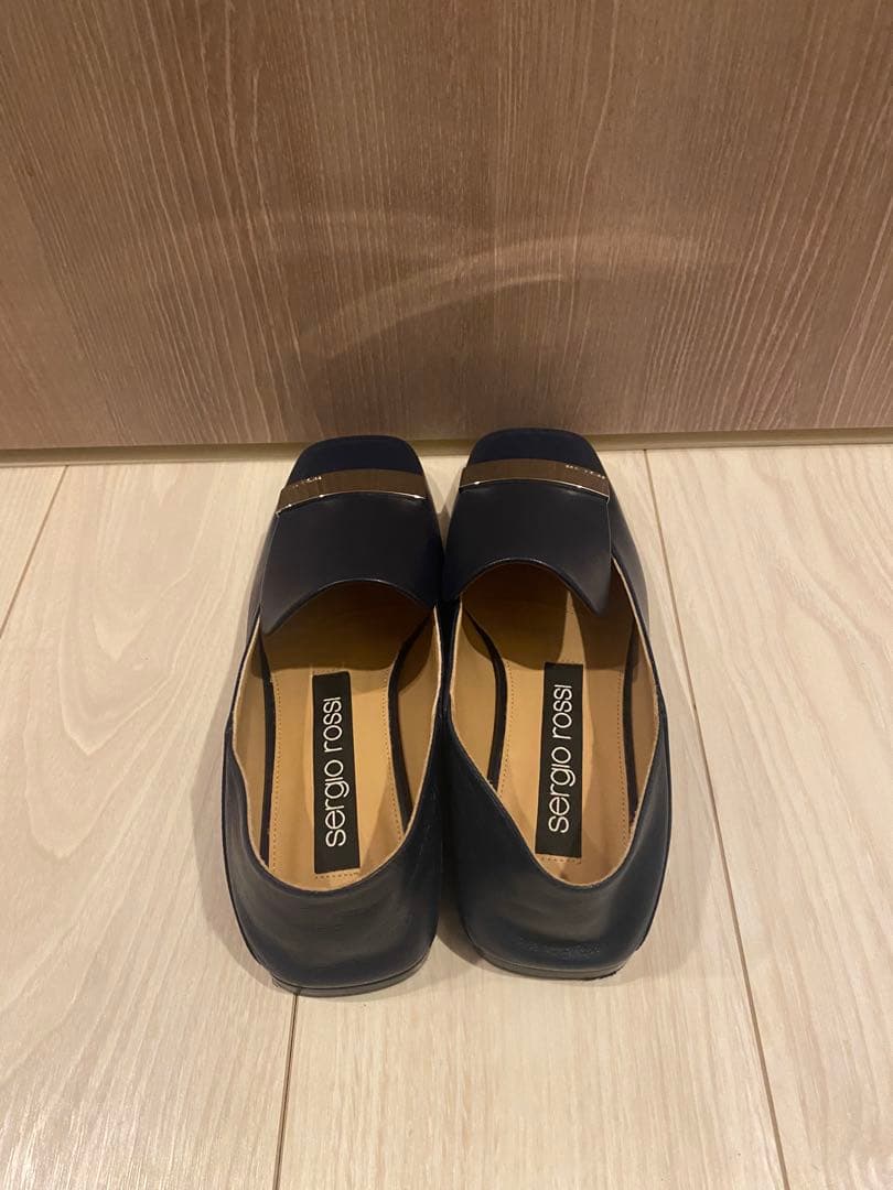 sergio rossi SR1 フラットスリッポンシューズ ネイビー