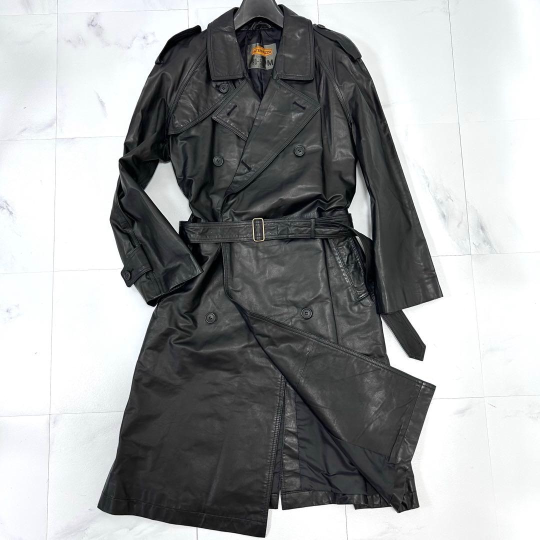 INTERMEZZO by DURBAN 本革 トレントコート ベルト ブラック
