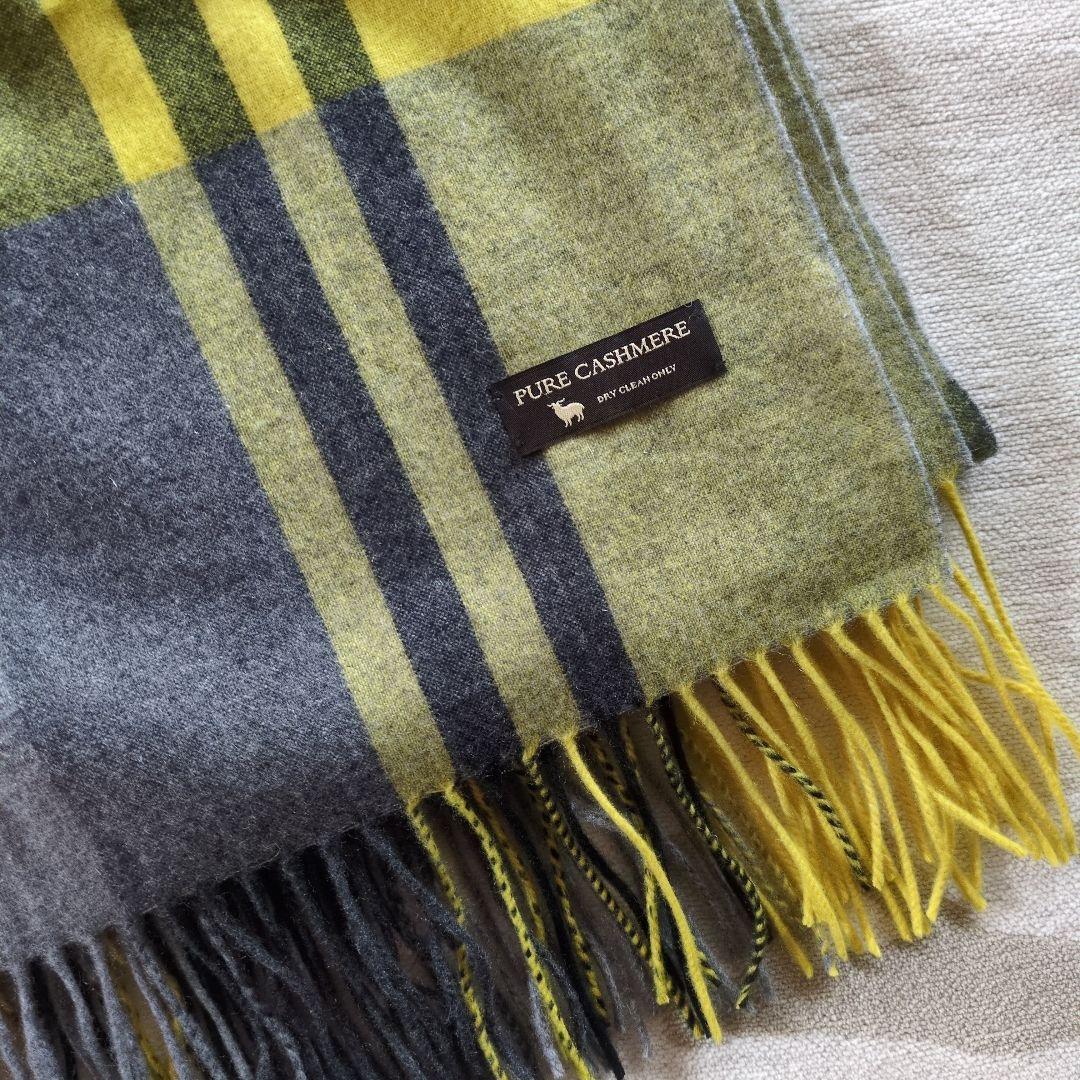 23区 カシミヤ100% チェック柄ストール