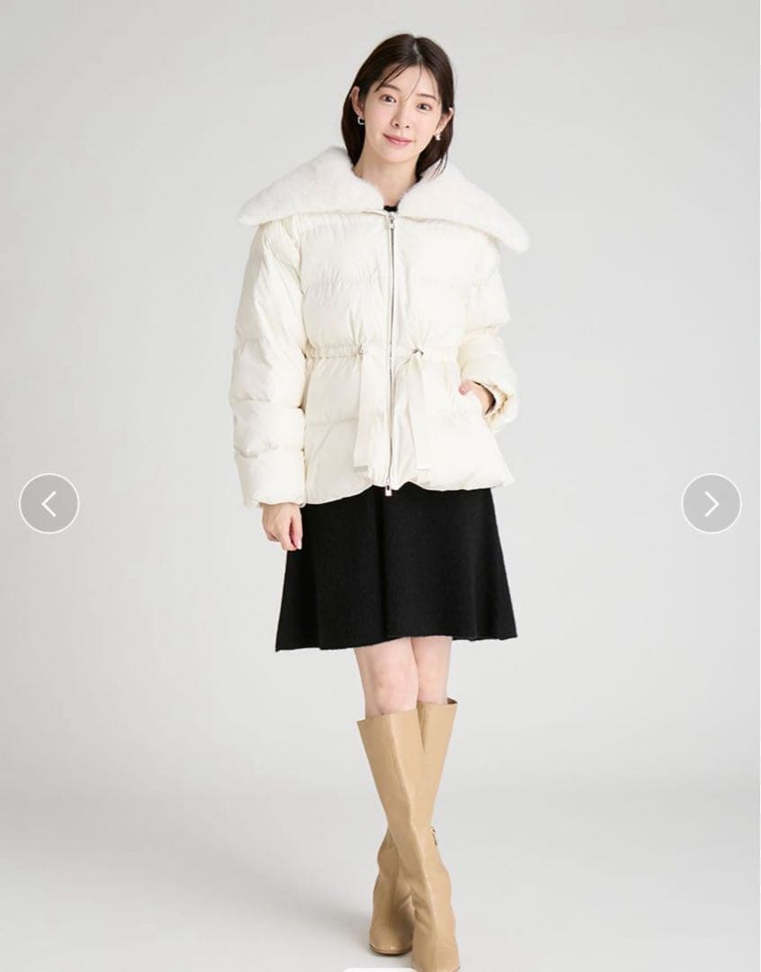 新品タグ付き＊セルフォード ファー襟付 キルティングショートコート IVO 38