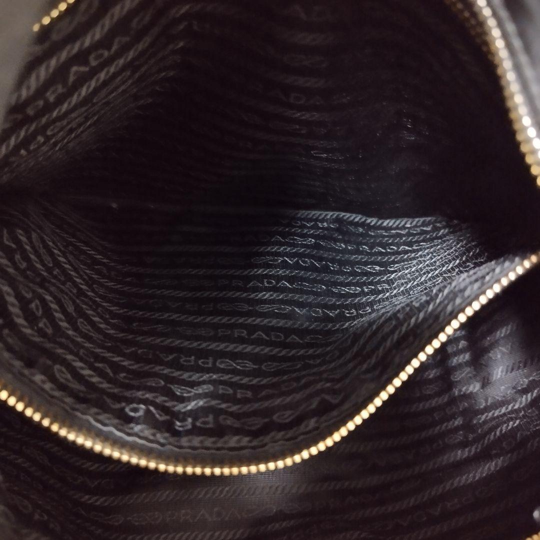 美品☆　プラダ　トートバッグ　ビジュー　レザープレート　肩掛け　ナイロン