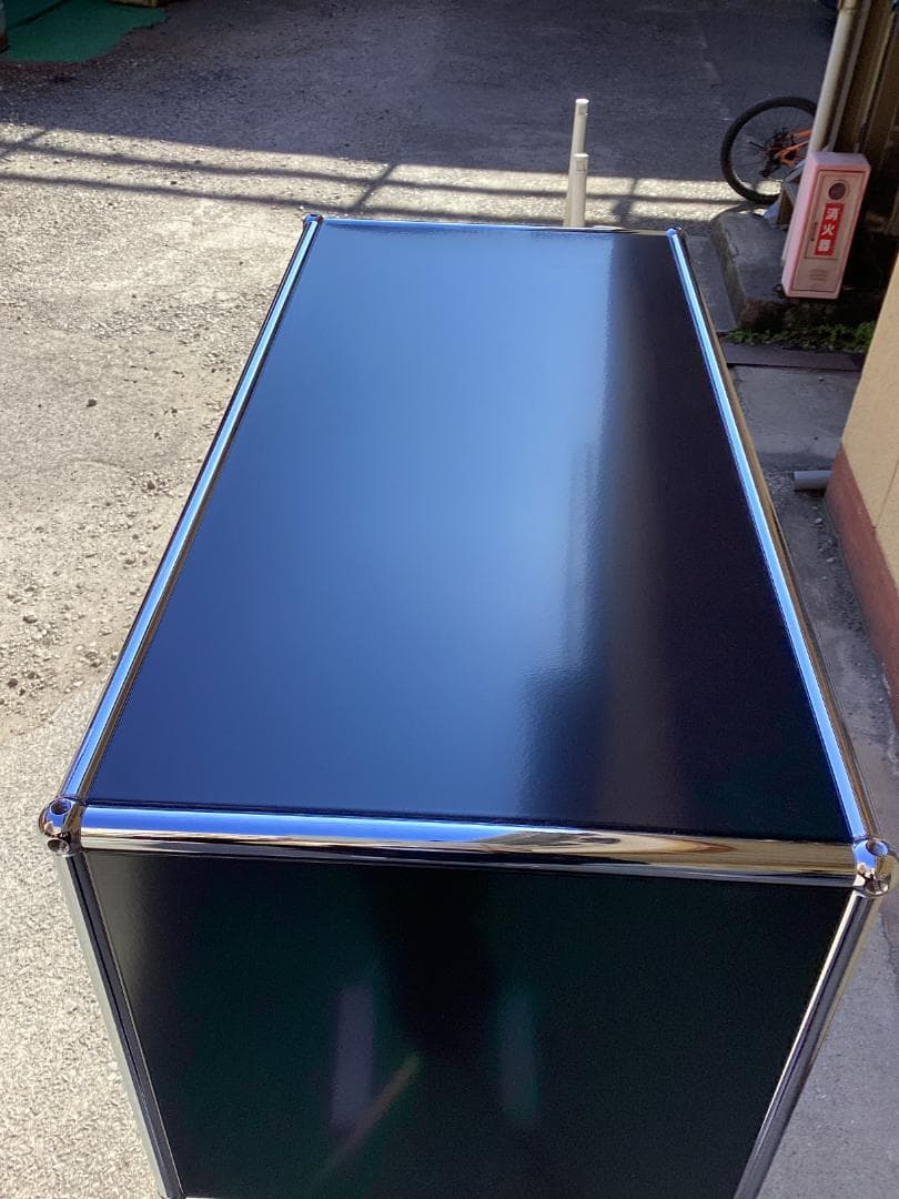 鍵付き　USMハラー キャビネット 1列5段　ブラック系　ガラス　引き出し