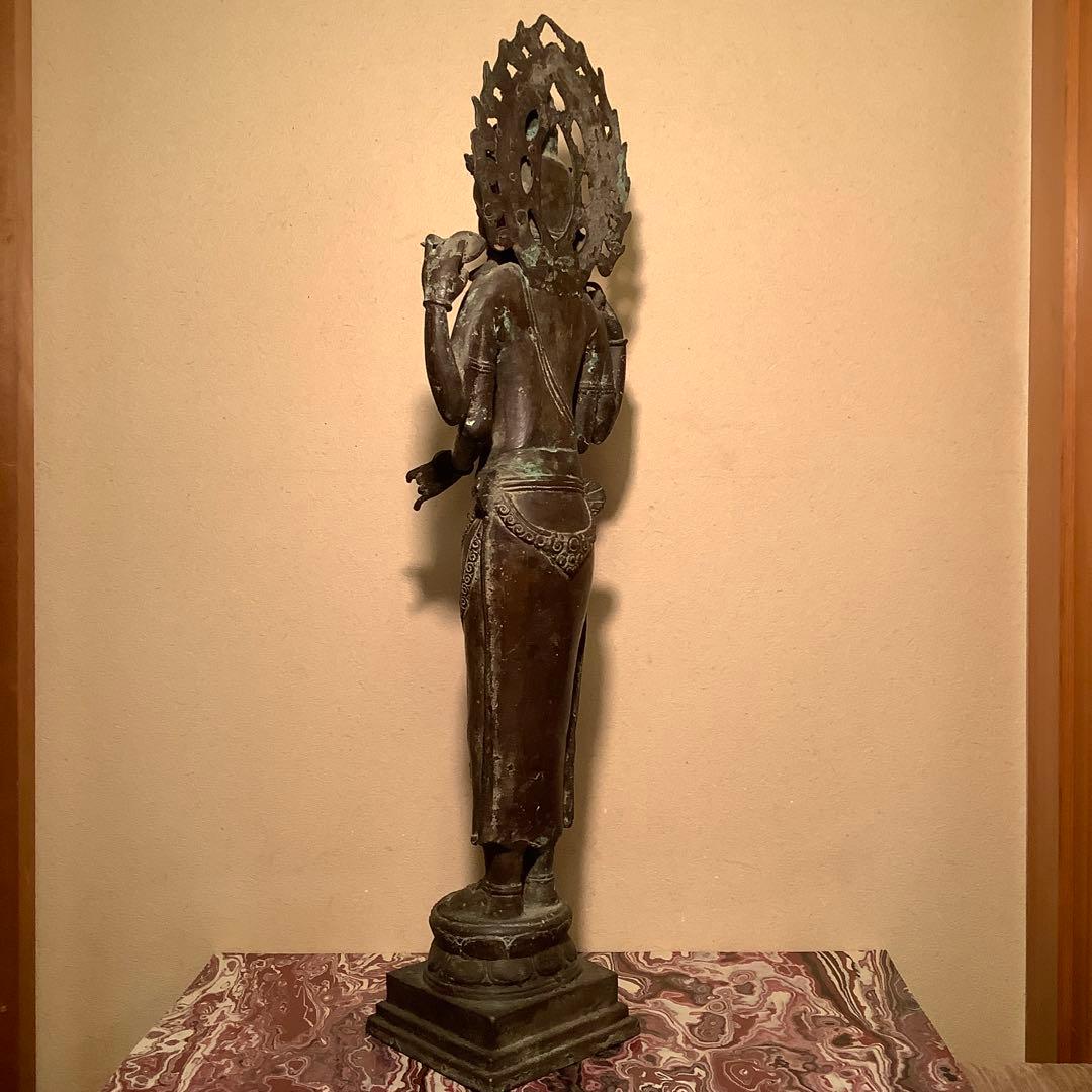 ガンダーラ仏「一面四臂菩薩」クシャーナ朝・マトゥラー美術・エローラ寺院・古銅特大