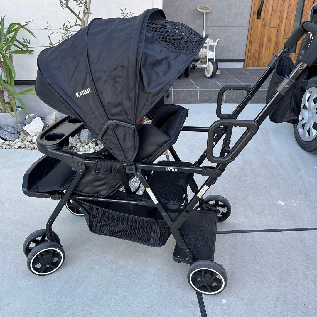 引き渡し限定　KATOJI 2人乗りベビーカー　2人でゴー　限定ブラック