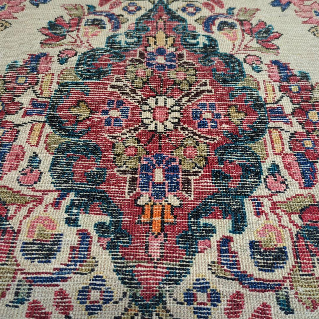 ヴィンテージラグ　ペルシャ絨毯　ザンジャン　手織り絨毯　ウール　コットン