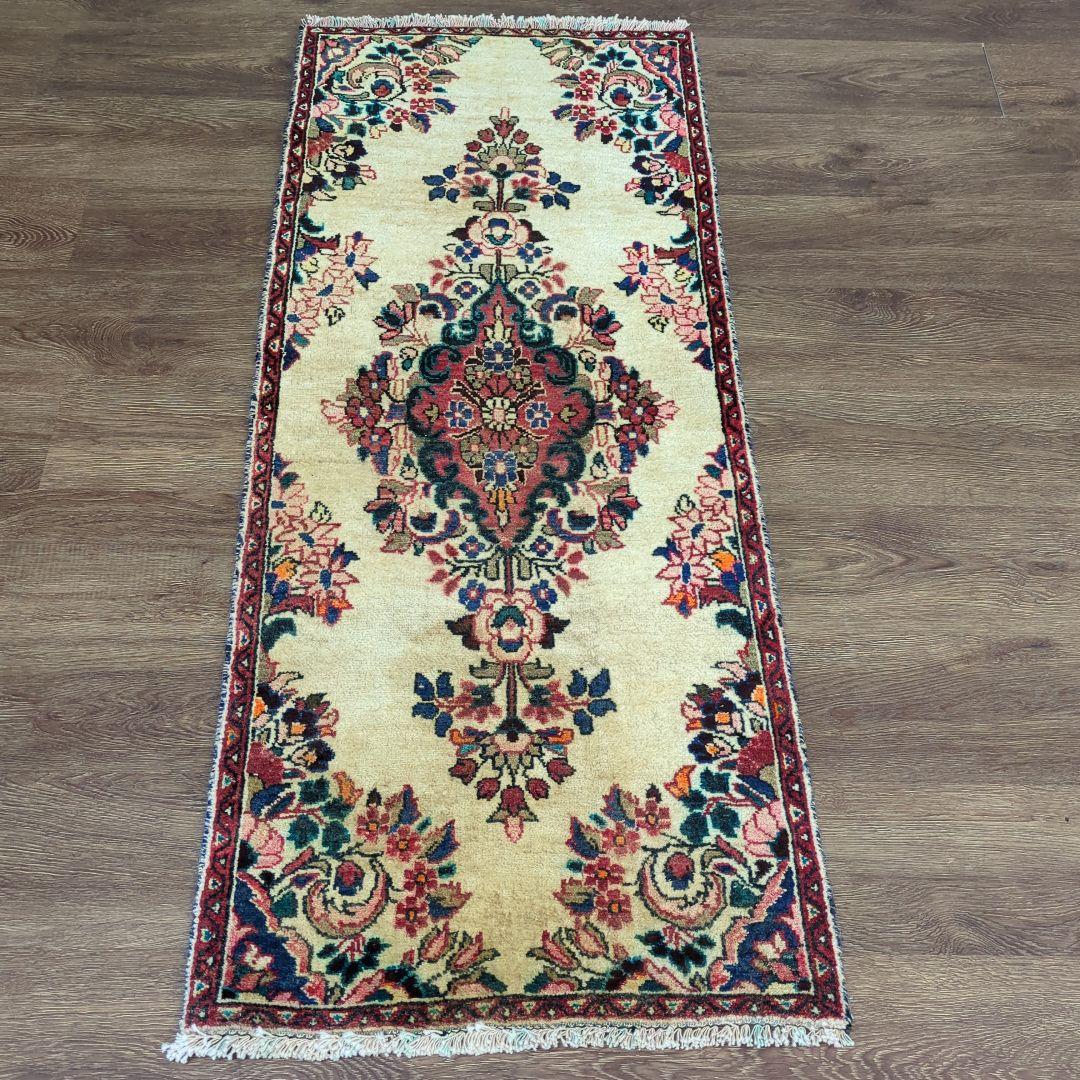 ヴィンテージラグ　ペルシャ絨毯　ザンジャン　手織り絨毯　ウール　コットン