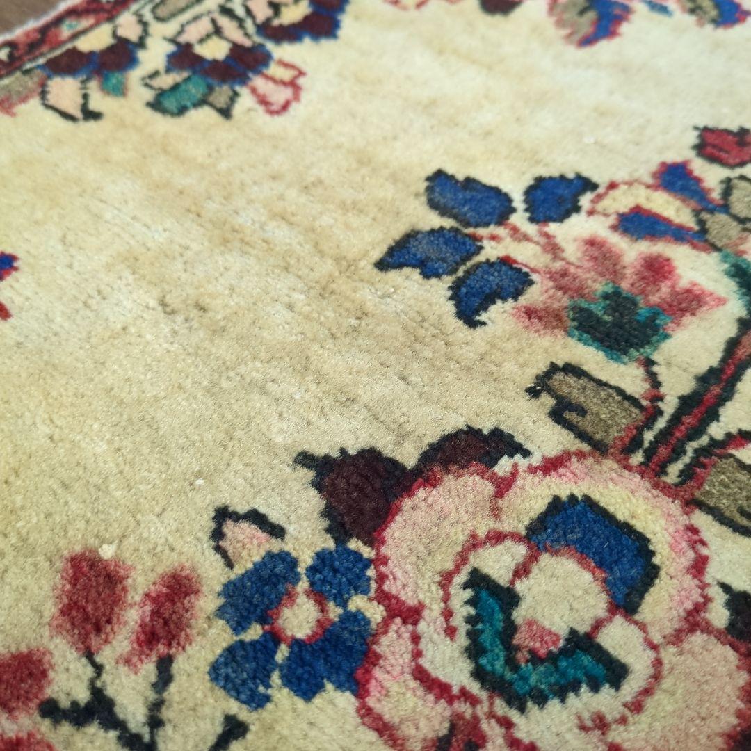 ヴィンテージラグ　ペルシャ絨毯　ザンジャン　手織り絨毯　ウール　コットン