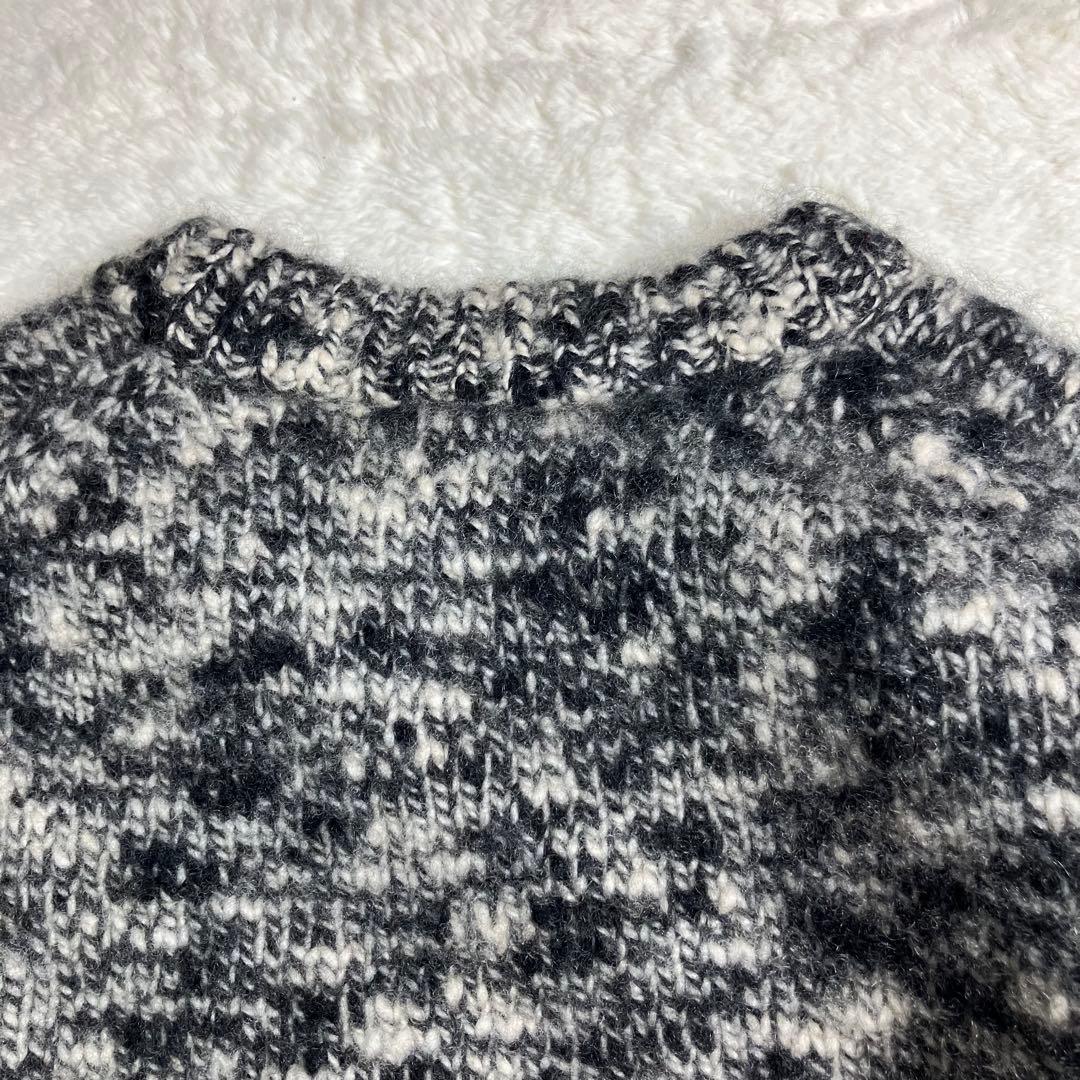 【クリーニング済み】Drawer✨ウールカシミヤ　ミックスニット　黒/アイボリー